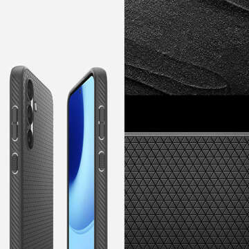 Hülle für Samsung Galaxy S23 FE Spigen Liquid Air Case, schwarze Rückseite, mattschwarzes Glas