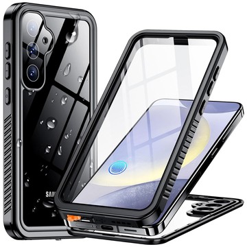 Hülle für Samsung Galaxy S24 Armored Waterproof IP68 360 Armor Case mit integriertem Glas Alogy schwarz