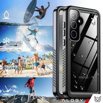 Hülle für Samsung Galaxy S24 Armored Waterproof IP68 360 Armor Case mit integriertem Glas Alogy schwarz