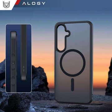 Hülle für Samsung Galaxy S24 Mag Safe Case MagMat Phone Back Cover Mattschwarzes Glas