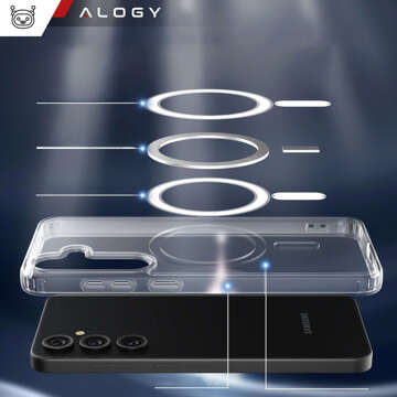 Hülle für Samsung Galaxy S24 Mag Safe Case Rückseite Gehäuseabdeckung Anti-Shock Clear Alogy Transparentes Glas