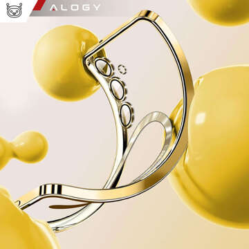 Hülle für Samsung Galaxy S24 Mag Safe Glamour Case Ringgehäuse Kameraschutz Alogy Gold Transparentes Glas