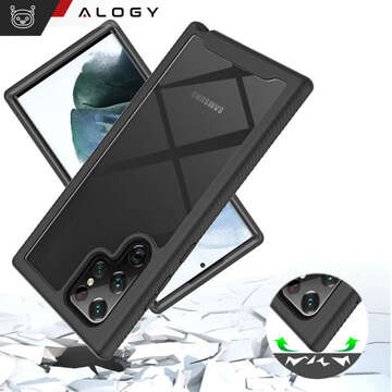 Hülle für Samsung Galaxy S24 Ultra Armored Cover Hydrogel Screen Film Case 360 ​​​​Defense Pro Schwarz