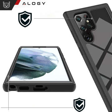 Hülle für Samsung Galaxy S24 Ultra Armored Cover Hydrogel Screen Film Case 360 ​​​​Defense Pro Schwarz