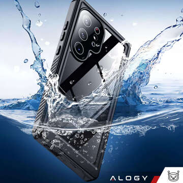 Hülle für Samsung Galaxy S24 Ultra Armored Waterproof IP68 360 Armor Case für Mag Safe Alogy schwarz