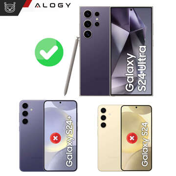 Hülle für Samsung Galaxy S24 Ultra Mag Safe Glamour Case Ringgehäuse Kameraschutz Alogy Schwarz Transparentes Glas