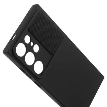 Hülle für Samsung Galaxy S24 Ultra Panzergehäuse Schutz Kameraabdeckung Slide Camshield Case Alogy schwarz