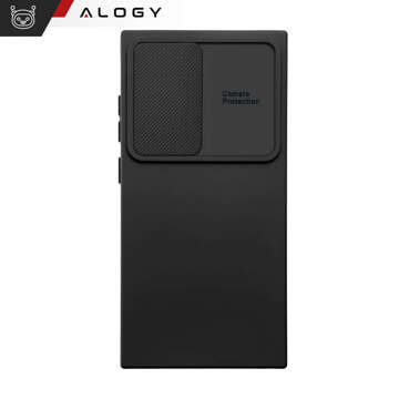 Hülle für Samsung Galaxy S24 Ultra Panzergehäuse Schutz Kameraabdeckung Slide Camshield Case Alogy schwarz