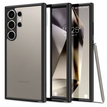 Hülle für Samsung Galaxy S24 Ultra Spigen Ultra Hybrid Case, mattschwarze Rückseite