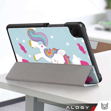 Hülle für Samsung Galaxy Tab A9 2023 8,7" X110/X115 Tablet Cover Case Alogy Book Cover Einhorn Einhorn Blau