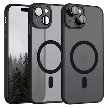 Hülle für iPhone 14 Pro Mag Safe Matt Case Cover matt Alogy Ring gepanzerte Handyhülle Schwarz