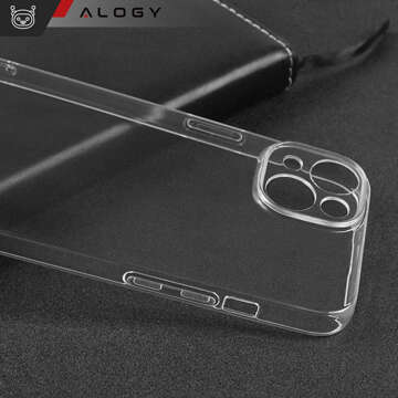 Hülle für iPhone 15 Gehäuse Case Silikon Transparent Kameraschutz Objektivschutz Alogy Slim Glass