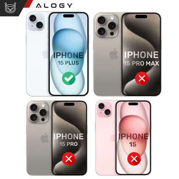 Hülle für iPhone 15 Plus Gehäuse Case Silikon Transparent Kameraschutz Linsenschutz Alogy Slim Glass