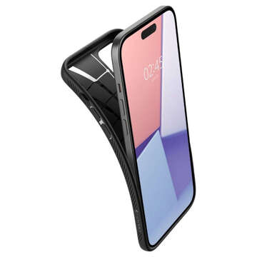 Hülle für iPhone 15 Plus Spigen Liquid Air Case, Gehäuse, schützende Rückseite, Mattschwarz