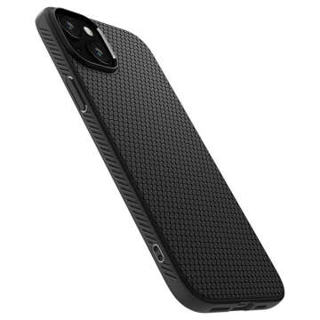 Hülle für iPhone 15 Plus Spigen Liquid Air Case, Gehäuse, schützende Rückseite, Mattschwarz