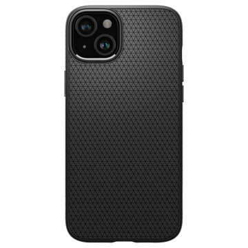 Hülle für iPhone 15 Plus Spigen Liquid Air Case, Gehäuse, schützende Rückseite, Mattschwarz