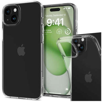 Hülle für iPhone 15 Plus Spigen Liquid Crystal Case Schutzhülle aus transparentem Klarglas