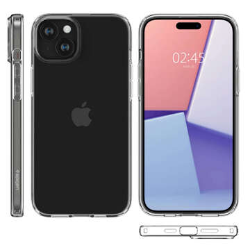 Hülle für iPhone 15 Plus Spigen Liquid Crystal Case Schutzhülle aus transparentem Klarglas