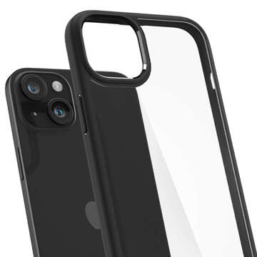 Hülle für iPhone 15 Plus Spigen Ultra Hybrid Case, mattschwarze Rückseite