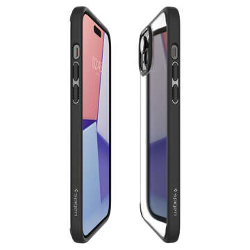 Hülle für iPhone 15 Plus Spigen Ultra Hybrid Case, mattschwarze Rückseite