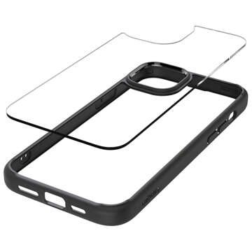 Hülle für iPhone 15 Plus Spigen Ultra Hybrid Case, mattschwarze Rückseite