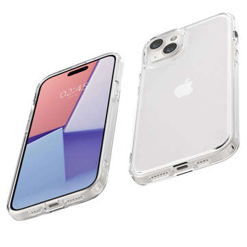 Hülle für iPhone 15 Plus Spigen Ultra Hybrid Case, transparente Rückseite, kristallklares Glas