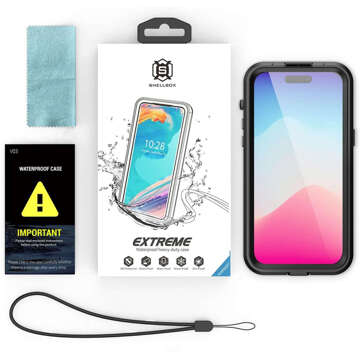 Hülle für iPhone 15 Plus wasserdicht Mag Safe Case gepanzertes wasserdichtes Gehäuse schwarz und grau