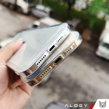 Hülle für iPhone 15 Pro Max Gehäuse Case Silikon Transparent Kameraschutz Objektivschutz Alogy Slim