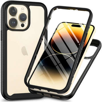 Hülle für iPhone 15 Pro Max Panzerhülle Hydrogelfolie Case Defense 360 ​​​​Pro Alogy schwarz