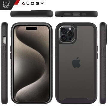 Hülle für iPhone 15 Pro Max Panzerhülle Hydrogelfolie Case Defense 360 ​​​​Pro Alogy schwarz