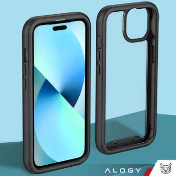 Hülle für iPhone 15 Pro Max Panzerhülle Hydrogelfolie Case Defense 360 ​​​​Pro Alogy schwarz