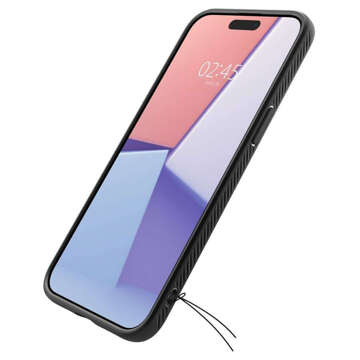 Hülle für iPhone 15 Pro Max Spigen Liquid Air Case, Gehäuse, schützende Rückseite, mattschwarzes Glas