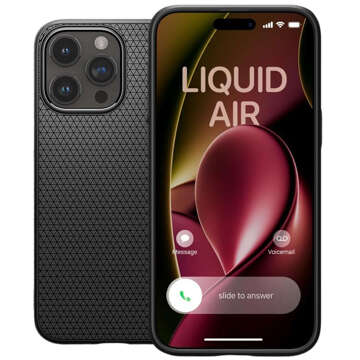 Hülle für iPhone 15 Pro Max Spigen Liquid Air Case, Gehäuse, schützende Rückseite, mattschwarzes Glas