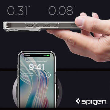 Hülle für iPhone 15 Pro Max Spigen Ultra Hybrid Case, Rückseite, kristallklares Glas