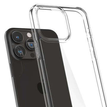 Hülle für iPhone 15 Pro Max Spigen Ultra Hybrid Case, Rückseite, kristallklares Glas