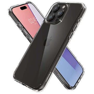 Hülle für iPhone 15 Pro Max Spigen Ultra Hybrid Case, Rückseite, kristallklares Glas