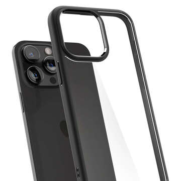 Hülle für iPhone 15 Pro Max Spigen Ultra Hybrid Case, Rückseite, mattschwarzes Glas