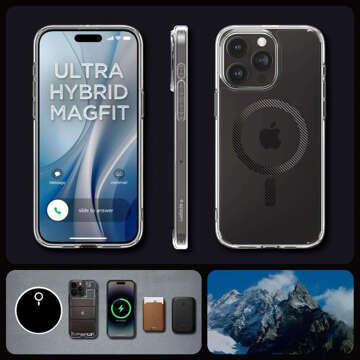 Hülle für iPhone 15 Pro Spigen Ultra Hybrid MagFit für MagSafe Schutzhülle aus Kohlefaser