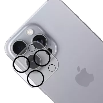 Hybrid-Kameraglas für Apple iPhone 16 Pro / 16 Pro Max Objektivschutz 3mk Lens Pro Full Cover Gepanzerter Kameraschutz