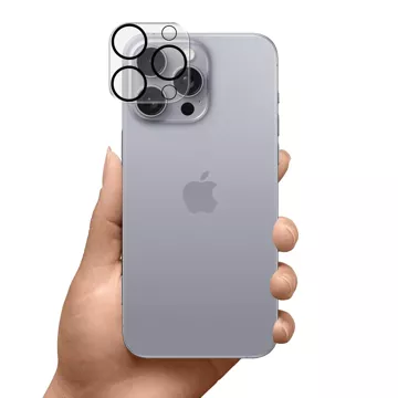 Hybrid-Kameraglas für Apple iPhone 16 Pro / 16 Pro Max Objektivschutz 3mk Lens Pro Full Cover Gepanzerter Kameraschutz