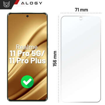 Hybridglas für Realme 11 Pro 5G / Pro Plus Displayschutzfolie Alogy Flexi Glass 9H Hüllenfreundlicher flacher Displayschutz