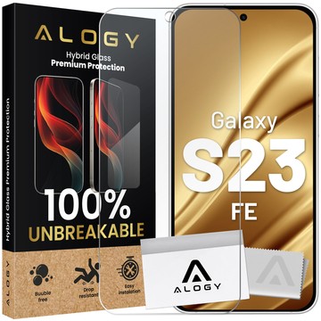 Hybridglas für Samsung Galaxy S23 FE Displayschutz Alogy Flexi Glass 9H Case Friendly Flachbildschirmschutz