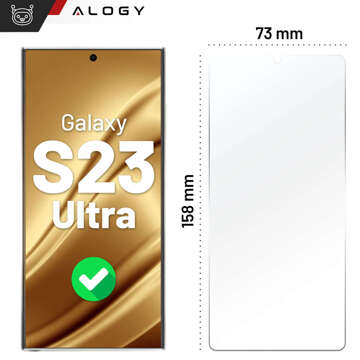 Hybridglas für Samsung Galaxy S23 Ultra Displayschutz Alogy Flexi Glass 9H Case Friendly Flachbildschirmschutz