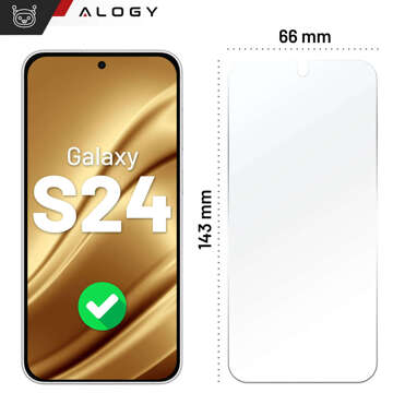 Hybridglas für Samsung Galaxy S24-Bildschirm Alogy Flexi Glass 9H Case Friendly Flachbildschirm