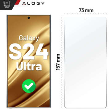 Hybridglas für Samsung Galaxy S24 Ultra Displayschutz Alogy Flexi Glass 9H Case Friendly Flachbildschirmschutz