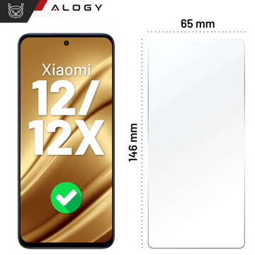 Hybridglas für Xiaomi 12/12X Displayschutzfolie Alogy Flexi Glass 9H Hüllenfreundliche Flachbildschirmabdeckung