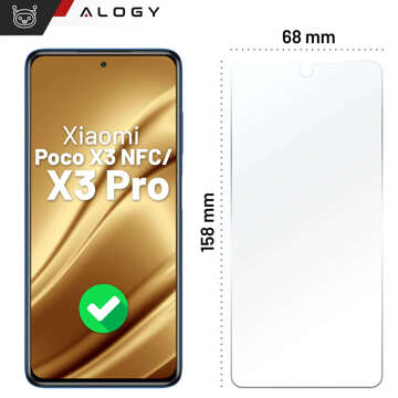 Hybridglas für Xiaomi Poco X3 NFC / X3 Pro Display Alogy Flexi Glass 9H Hüllenfreundlicher flacher Displayschutz