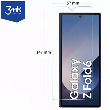 Hybridglaskombination aus Glas und 3mk FlexibleGlass-Folie für den Frontschutz des Samsung Galaxy Z Fold 6