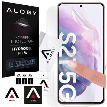 Hydrogelfolie für Samsung Galaxy S21, schützendes Telefondisplay, Alogy Hydrogelfolie