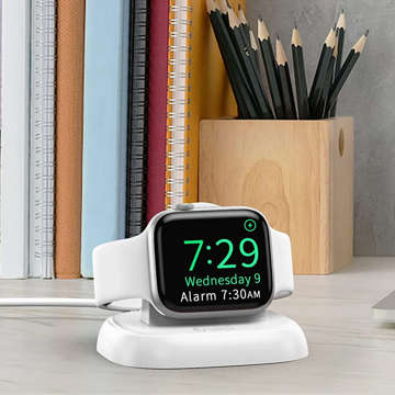 Induktives Ladegerät für Apple Watch Qi Wireless Charger Stand White